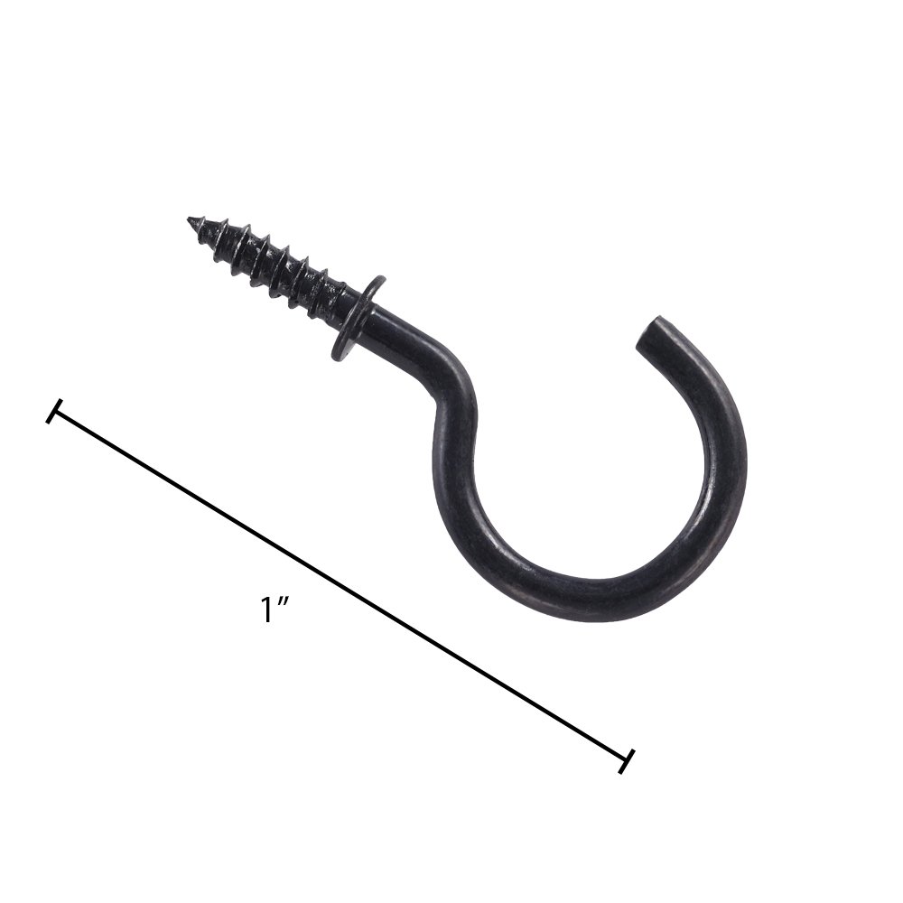 National Hardware N119-729 2023 Black Cup Hooks (1 Inch, 30-Pack) - Perfect for Hanging Mugs, Plants & Decor in Kitchen, Bathroom & Outdoor Spaces