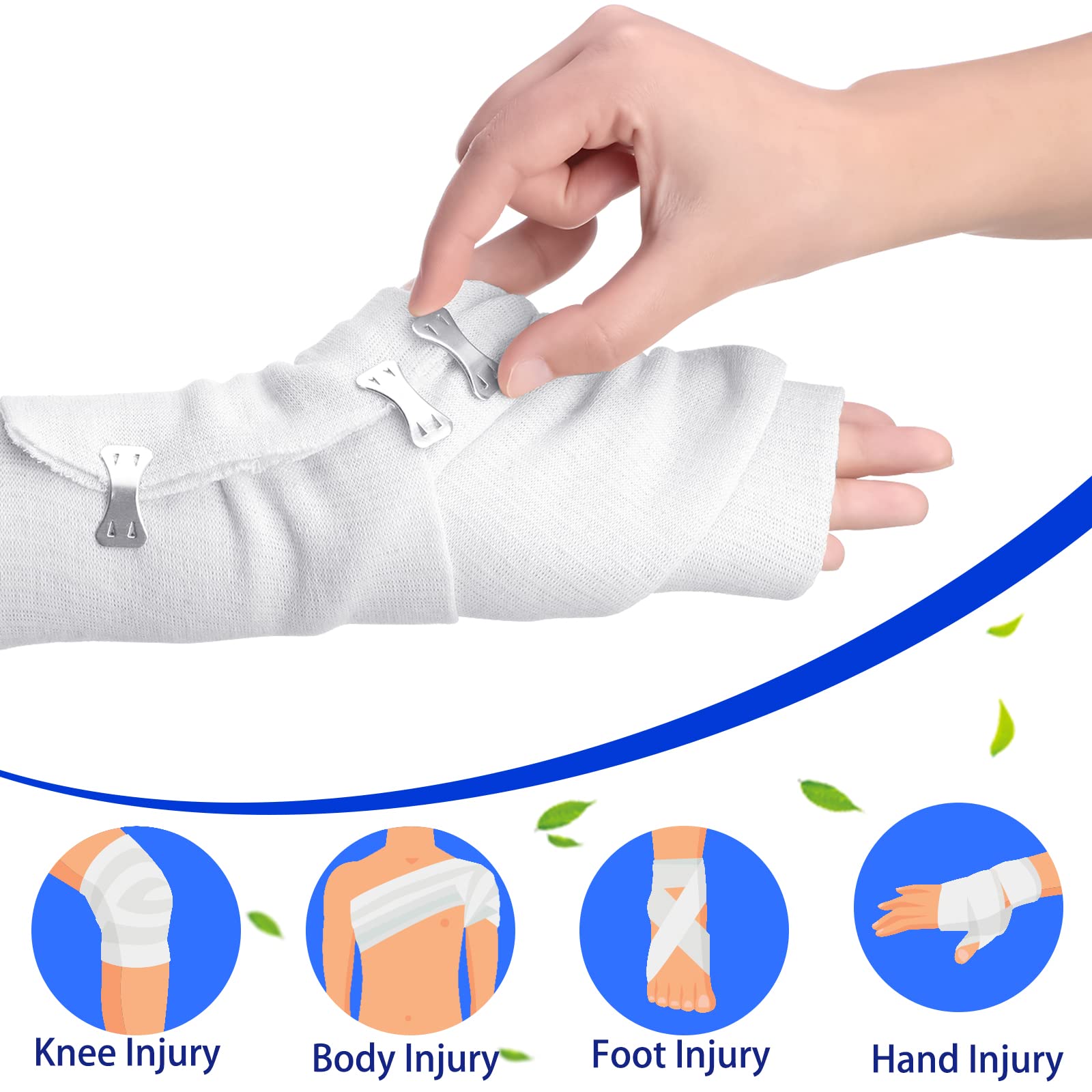 Tondiamo 50-Pack Elastic Bandage Clips - Durable Metal Aluminum Wrap Fasteners with Plastic Storage Box - Secure Replacement Pins for Medical & Sports Bandages - Perfect for First Aid Kits, Athletic Support & Veterinary Use