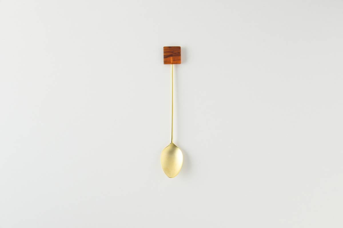 Premium Matte Gold Teaspoon Set with Acrylic Block - 9-Piece Elegant Tea Spoon Collection for Coffee, Dessert, and Tea Party Serving - Perfect for Home, Restaurant, and Gift Giving