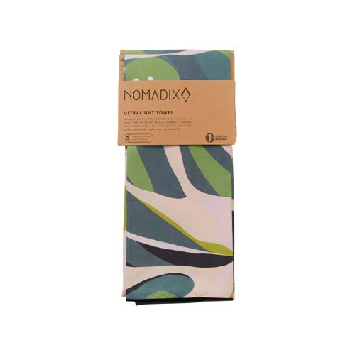 Nomadix Ultralight Towel - Quick Dry, Compact & Lightweight Travel Towel for Camping, Hiking, Beach & Gym - Monstera Green & Pink