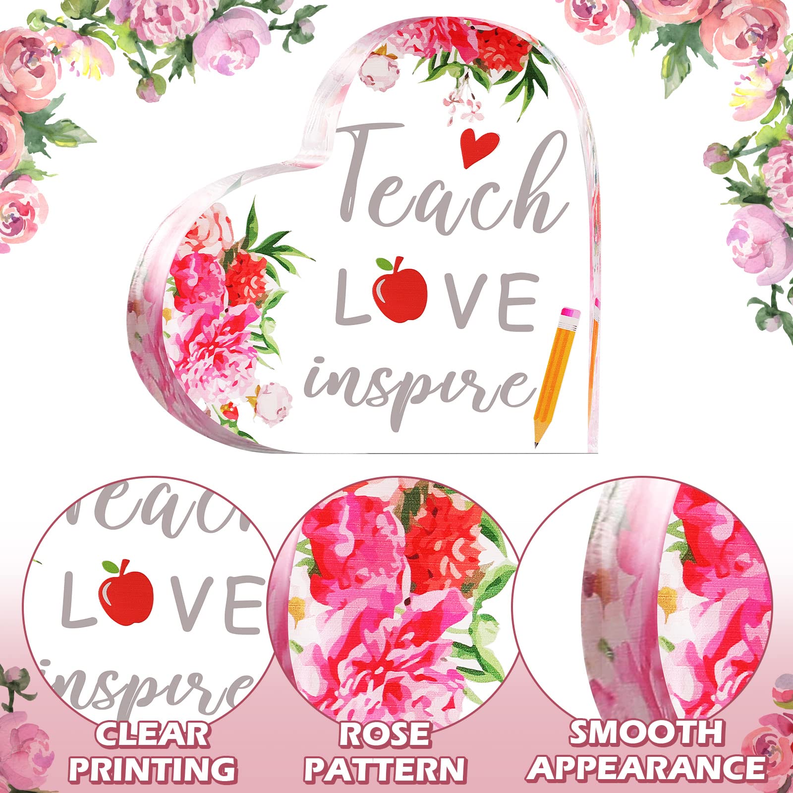 Best Teacher Ever Gift - Inspirational Paperweight for Graduation, Retirement & Back to School