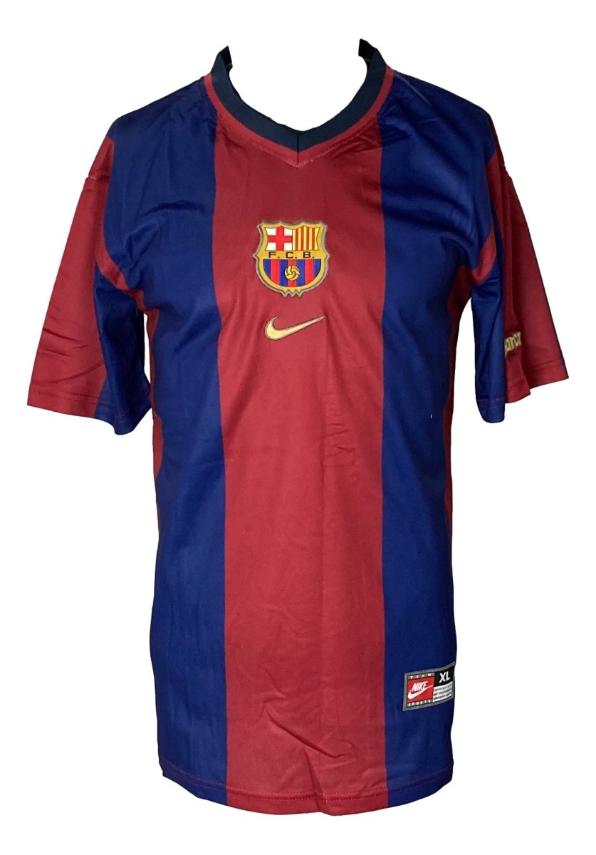 Patrick Kluivert Autographed Barcelona FC Nike Soccer Jersey - Authentic Signed Football Shirt for Collectors & Fans - Perfect for Memorabilia Displays, Gifts & Sports Enthusiasts
