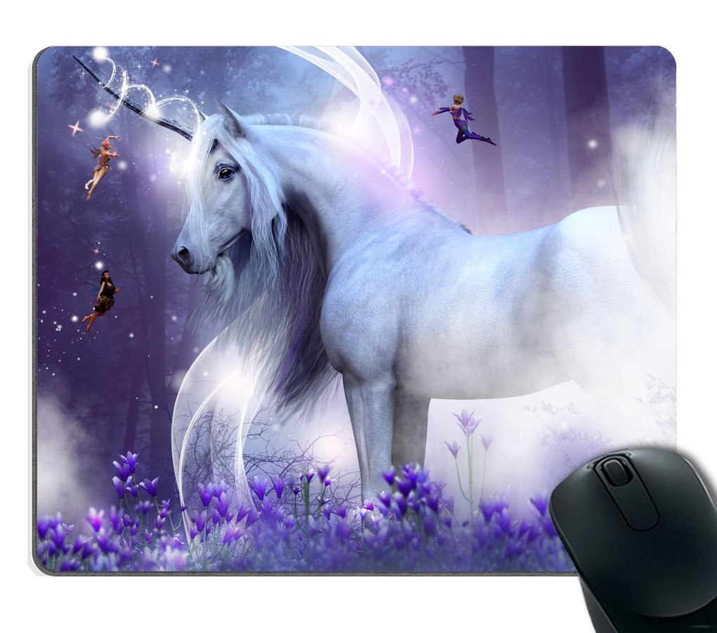 Custom Gaming Mouse Pad with Fantasy Unicorn Design - Non-Slip Rubber Base for PC & Laptop - Perfect for Gaming, Office Work & Home Use