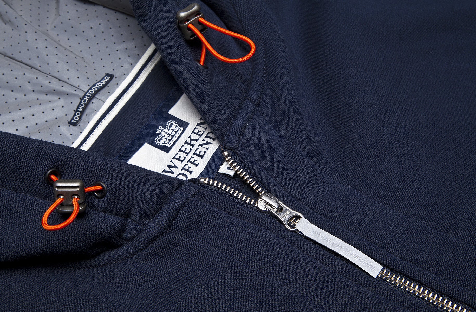 Weekend Offender Fama Reflective Hoodie - Navy Blue Pullover for Men | Waterproof Windbreaker with Reflective Stripes for Running, Cycling & Outdoor Activities