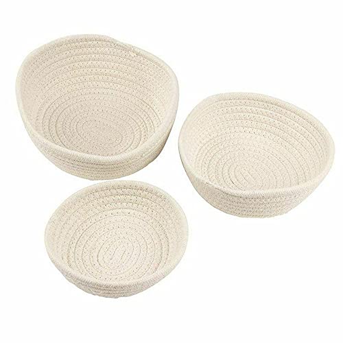 2-Pack Woven Decorative Storage Baskets with Handles - White Desk Organizer Set (2 Sizes) for Office, Home & Workspace - Perfect for Pens, Pencils, Stationery & Desk Accessories - Ideal for Office Organization, Home Decor & Workspace Storage Solutions