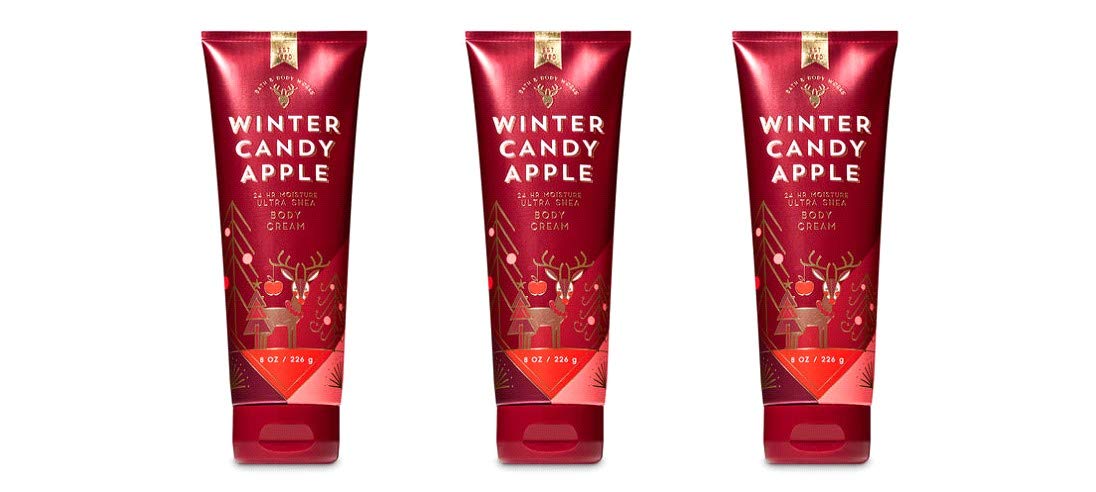 Bath & Body Works Winter Candy Apple Ultra Shea Body Cream 2018 Edition - Pack of 3 | Ultra Moisturizing Hand & Body Lotion for Dry Skin | Perfect for Winter Skincare & Holiday Gifts