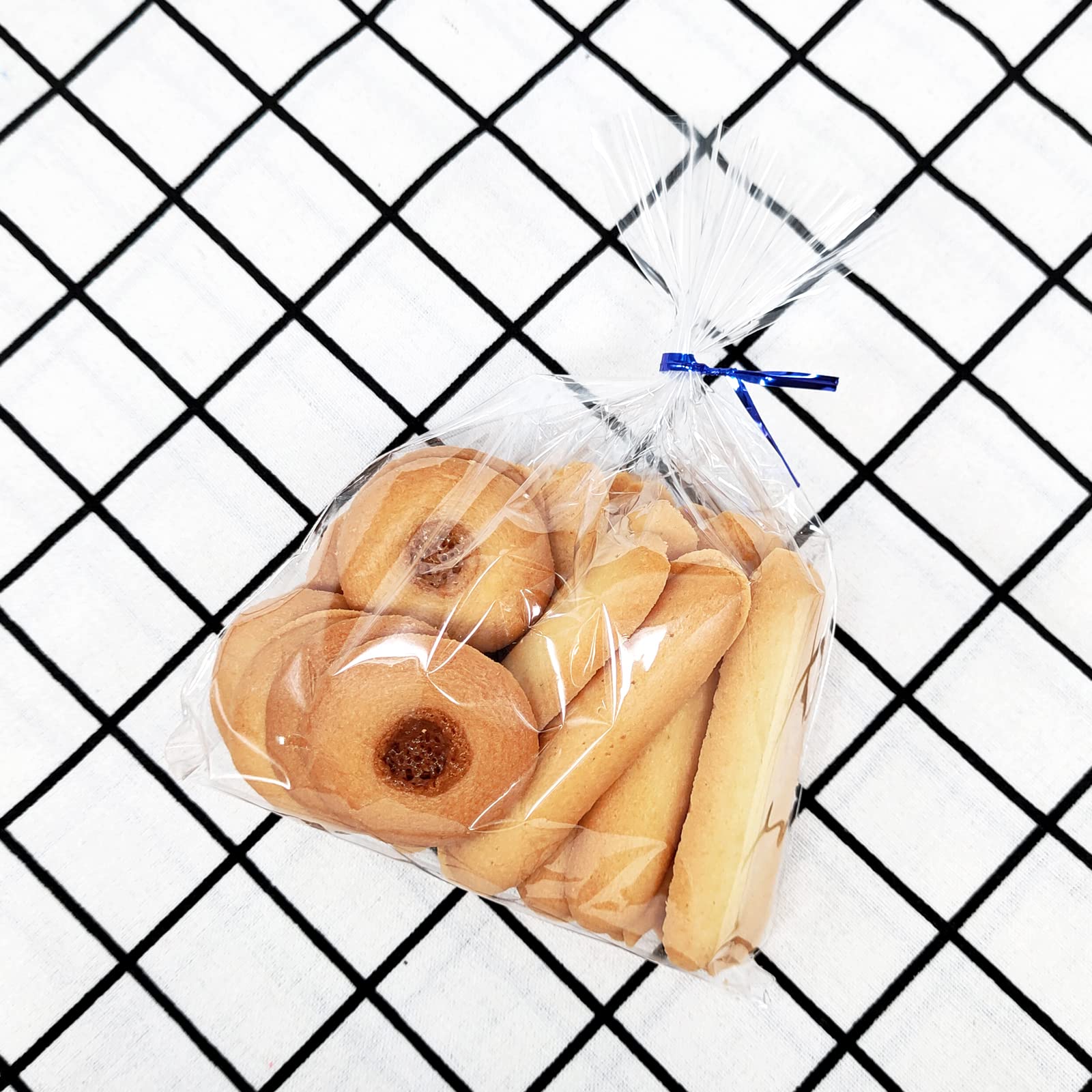 100PCS 6x8 Inches Clear Cellophane Bags with 4