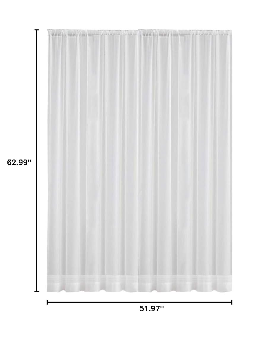 BESPORTBLE 2-Pack White Voile Sheer Curtains with Rod - Light Filtering Window Drapes for Living Room, Bedroom & Nursery