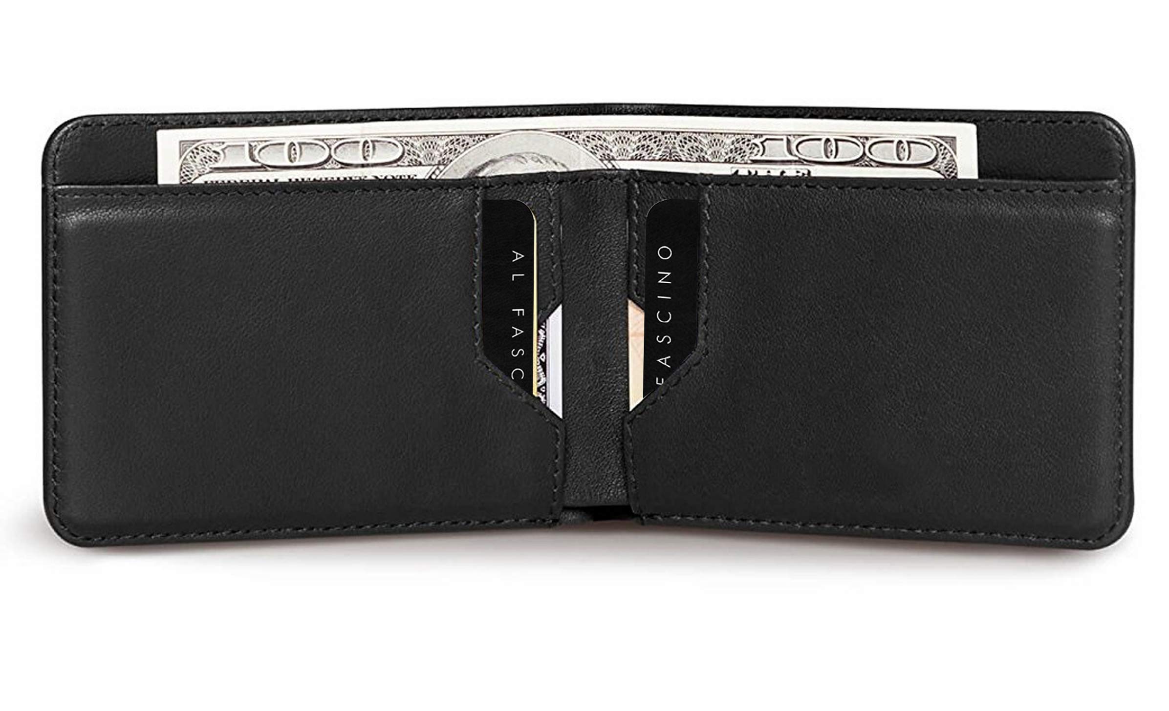 Premium Genuine Leather RFID Blocking Bifold Wallet for Men - Slim & Stylish Mens Wallet with Multiple Card Slots & ID Window - Perfect for Everyday Use, Travel, and Business