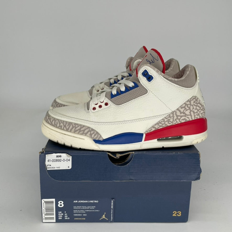 Original: AIR JORDAN 3 INTERNATIONAL FLIGHT SIZE 8 136064 140   Optimized: Air Jordan 3 Retro International Flight Men's Basketball Shoes Size 8 - Style Code 136064-140 - Perfect for Streetwear & Sneaker Collectors