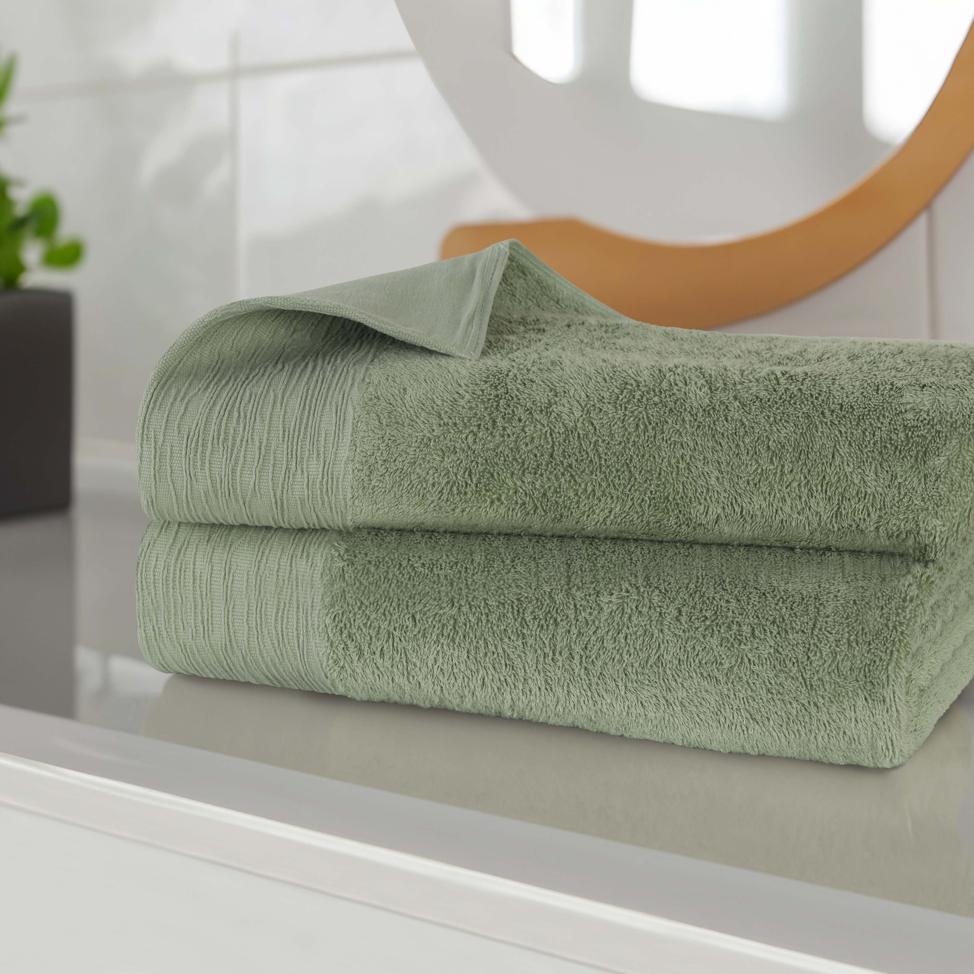 Eco-Friendly Bamboo Rayon Bath Towel Set of 2 - Ultra Soft & Absorbent Bath Sheets for Spa, Gym & Luxury Bathroom Experience