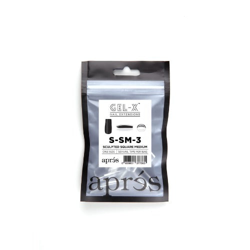 Apres Gel X Nail Tips (50pc) - Sculpted Medium Square Artificial Nails for Manicure & DIY Nail Art at Home | Salon Quality Press-On Nails for Women