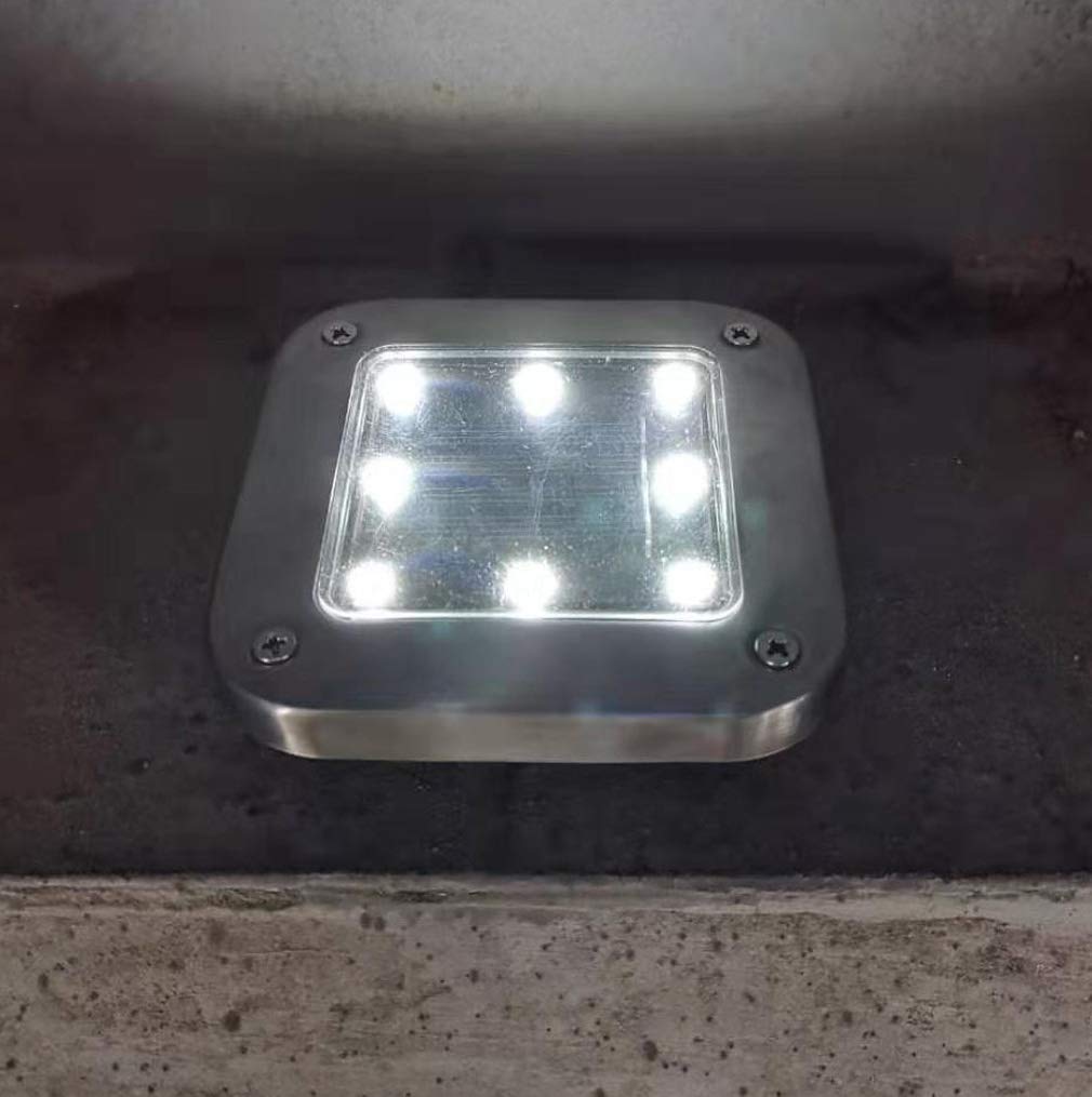 4 Pack LED Square Solar Buried Lights - Waterproof Outdoor Garden Lights for Walkway, Patio, Terrace, Pool & Landscape Lighting | Energy-Efficient Pathway Illumination for Nighttime Safety & Ambience