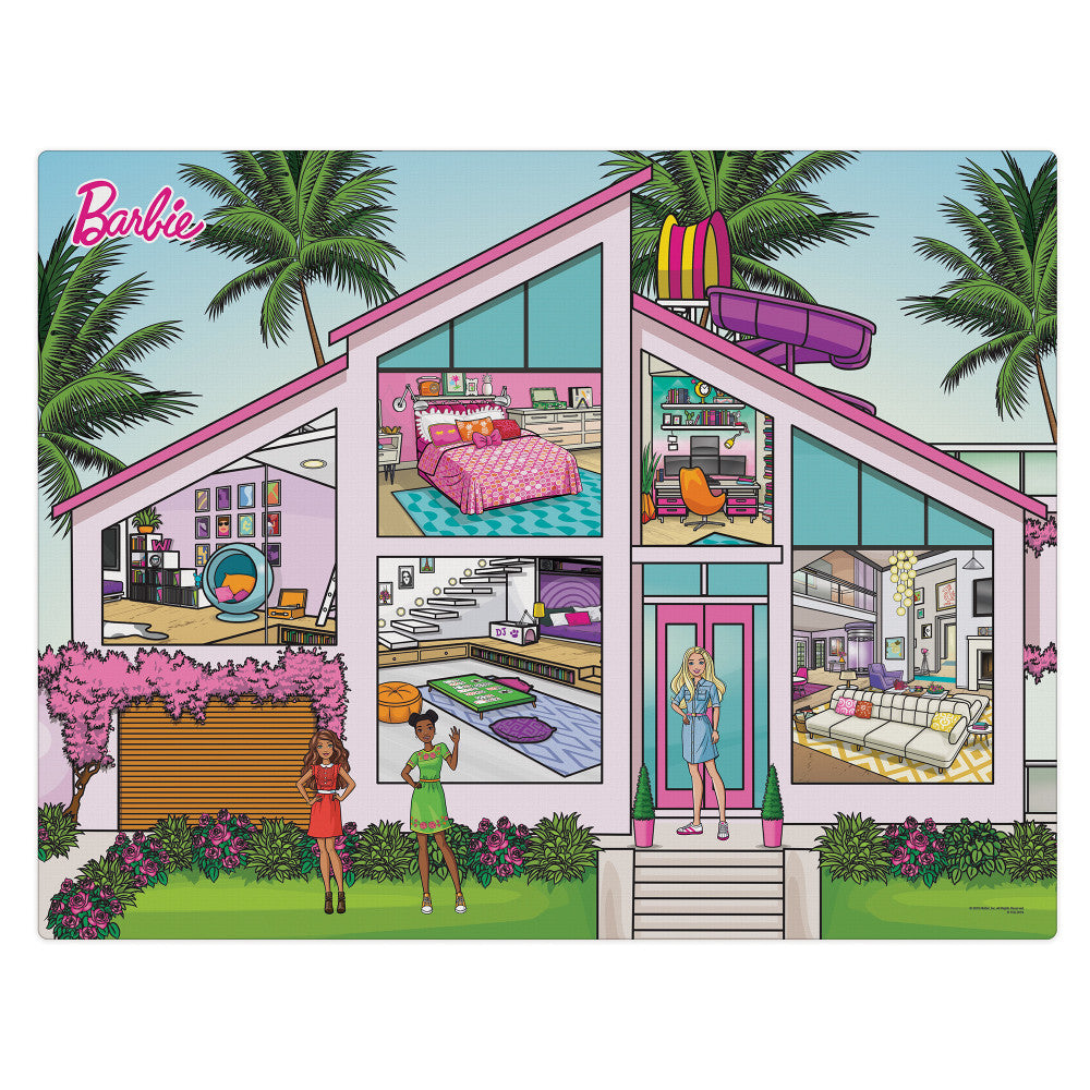 Barbie Dream House Jumbo Imaginmat with Playful Pups - Large Interactive Play Mat for Kids, Perfect for Pretend Play & Storytelling at Home or Preschool