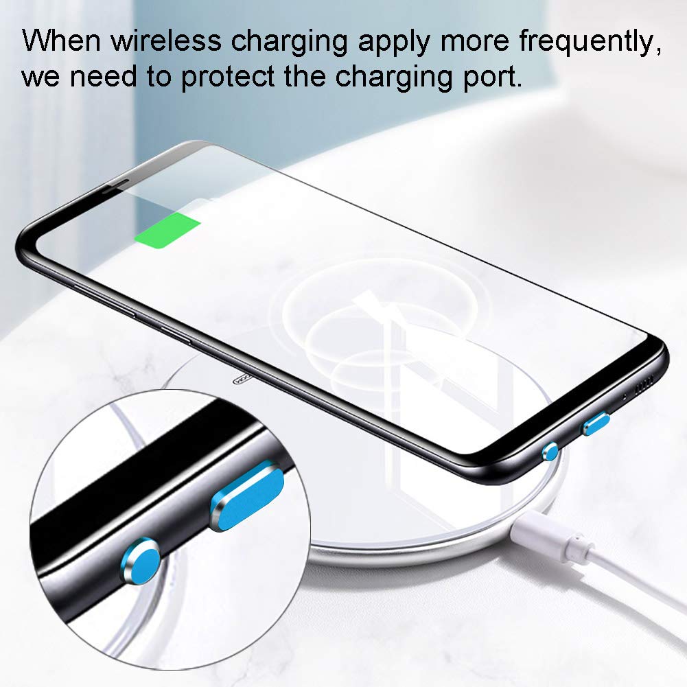 Premium Metal USB-C Port Dust Cover Plug & SIM Ejector Tool - Anti-Dust Protector for Samsung Galaxy S24/S23/S22/S21, iPhone 15/14, Laptops & Smartphones (Blue) - Perfect for Travel, Office & Home Use to Keep Charging Ports Clean