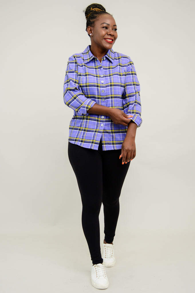 Alexis Top - Comfrey Plaid Cotton Flannel Shirt for Women | Cozy & Stylish Fall & Winter Fashion | Perfect for Casual Outings & Layering
