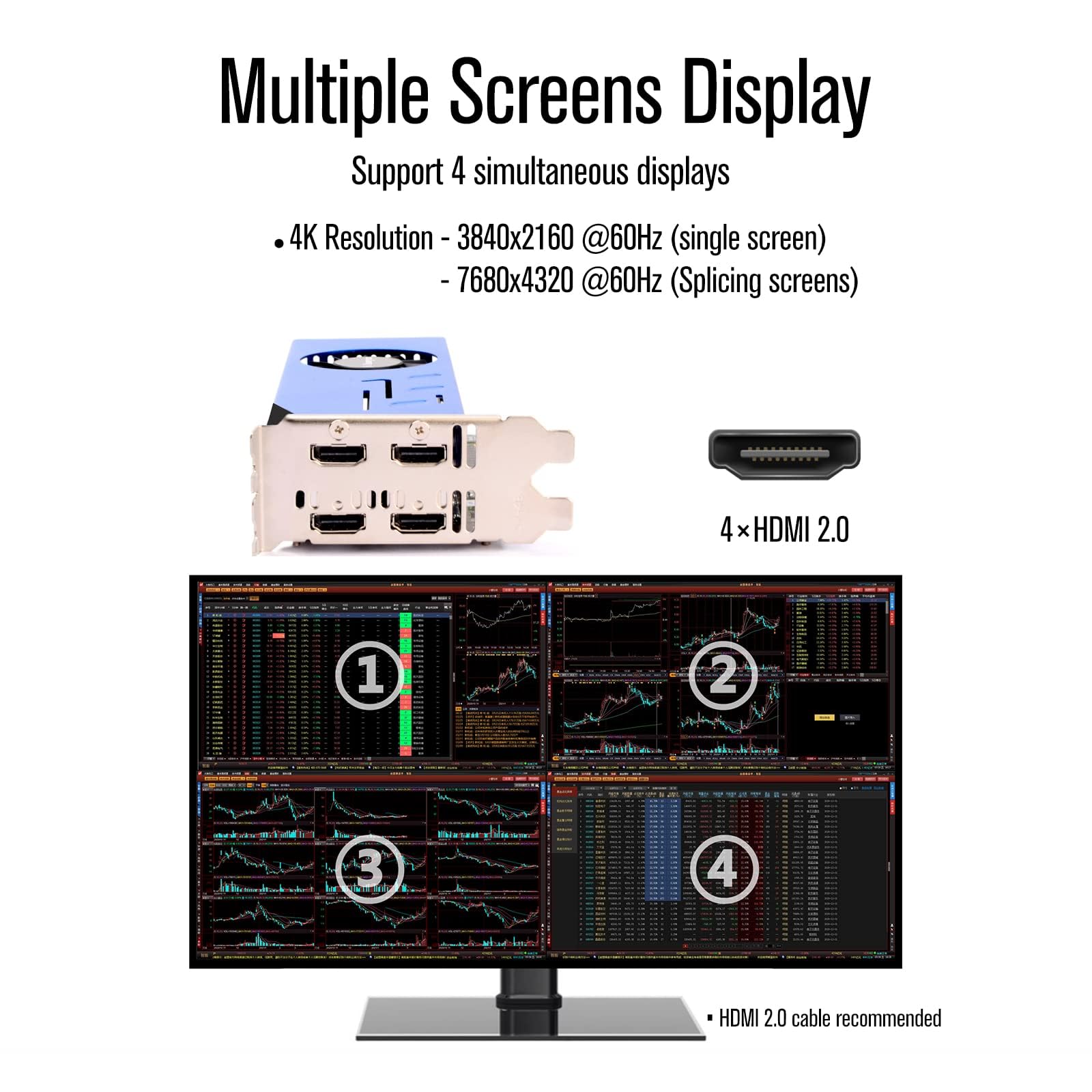 NVIDIA GTX 750 Ti 4GB GDDR5 128-Bit PCIe Gaming Graphics Card with 4 HDMI Ports - Dual Slot Design for Multi-Monitor Setup, PC Gaming & Video Editing