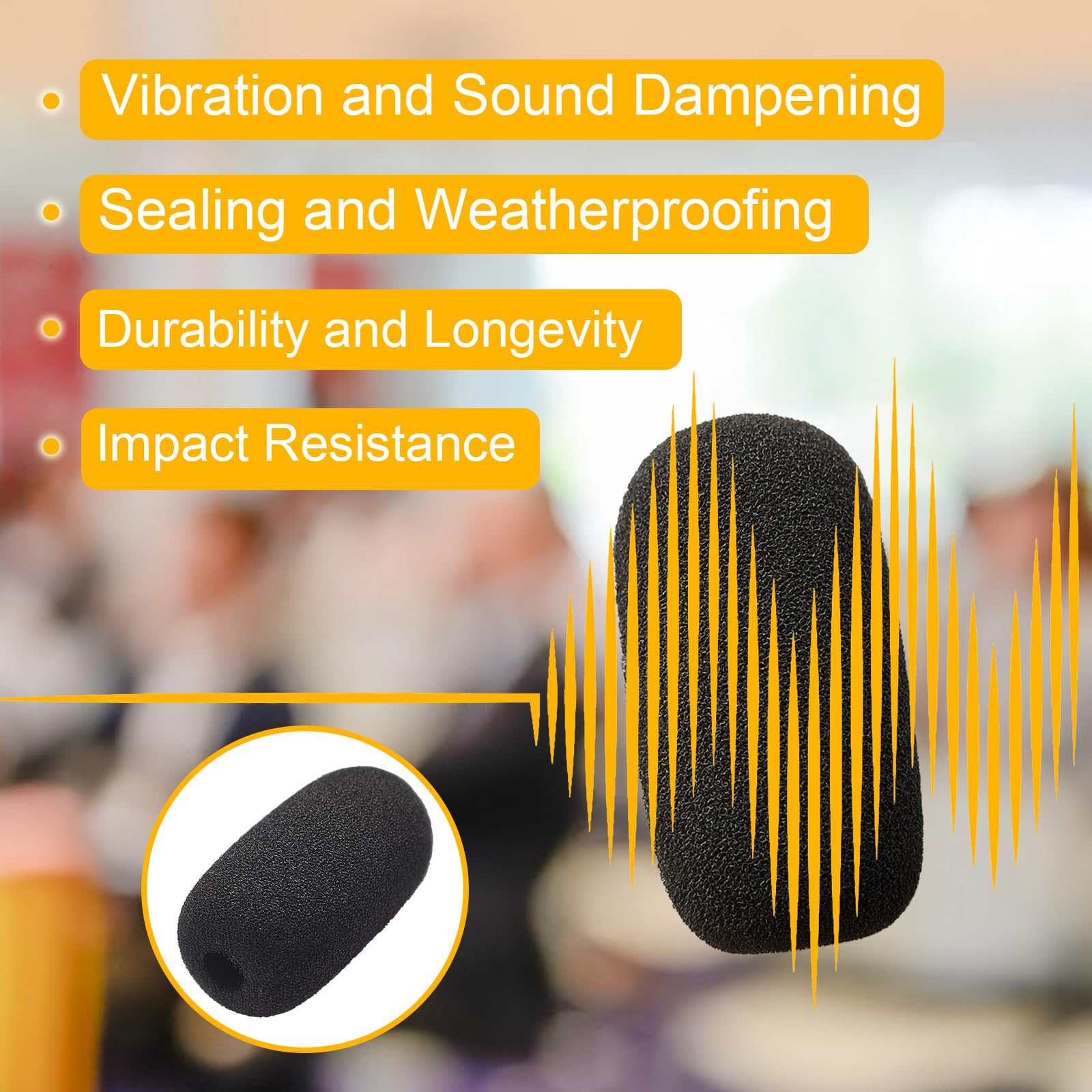 10-Pack Mini Foam Windscreens for Headset Microphones - High-Density Mic Covers for Lavalier Protection - Reduce Wind Noise for Podcasting, Streaming & Recording