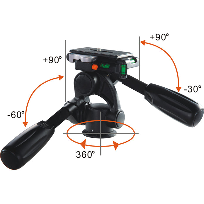 ALTA PRO 263AP Heavy Duty Aluminum Tripod with 3-Way Pan Head - Supports 11lbs/5kg - Perfect for DSLR Cameras, Video Shooting & Photography