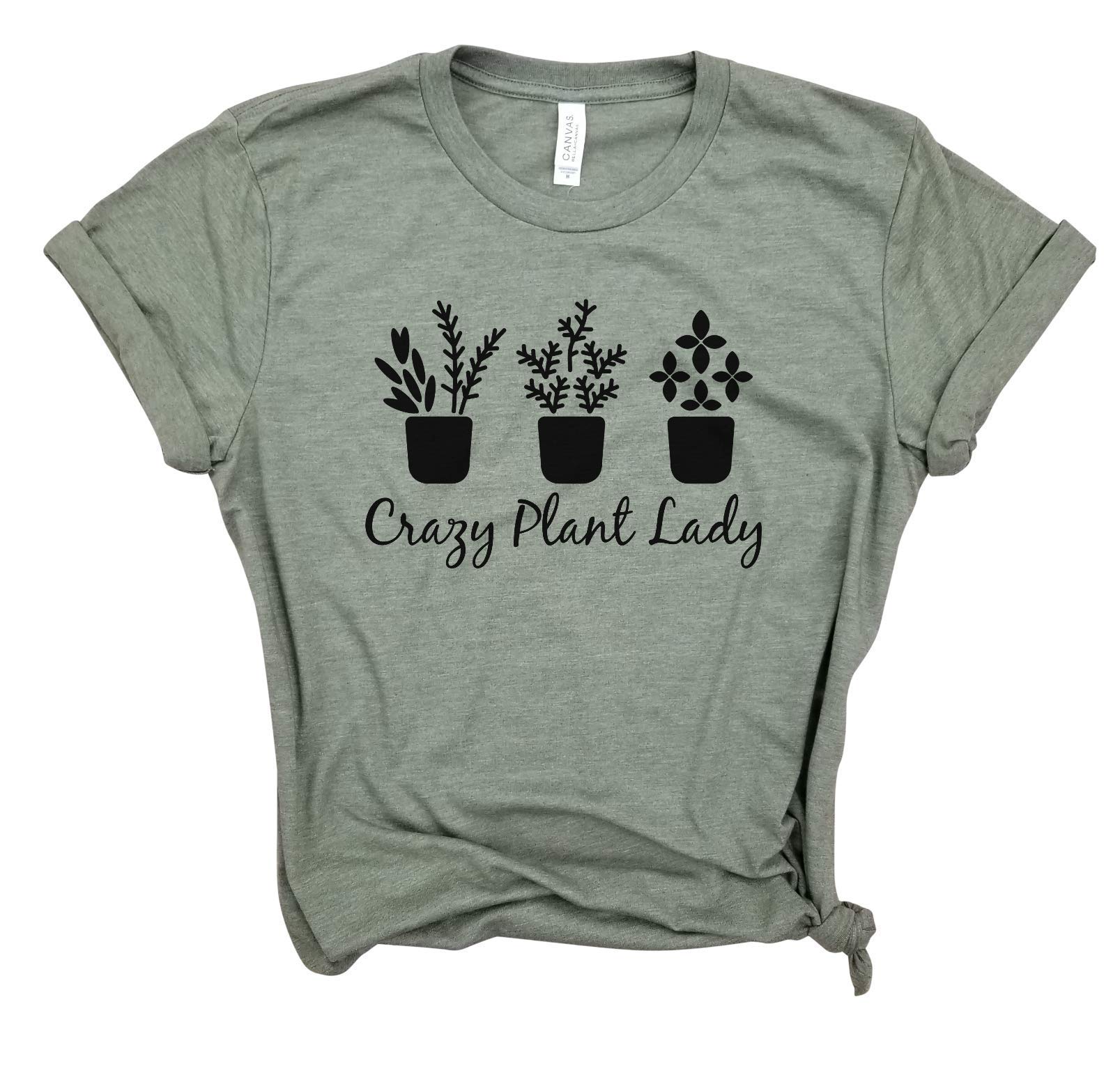 Crazy Plant Lady T-Shirt - Gardening Shirt for Women, Plant Lover, Vegan & Eco-Friendly Apparel, Perfect for Farmers, Gardeners & Plant Enthusiasts - Great for Gardening, Farm Work & Outdoor Activities
