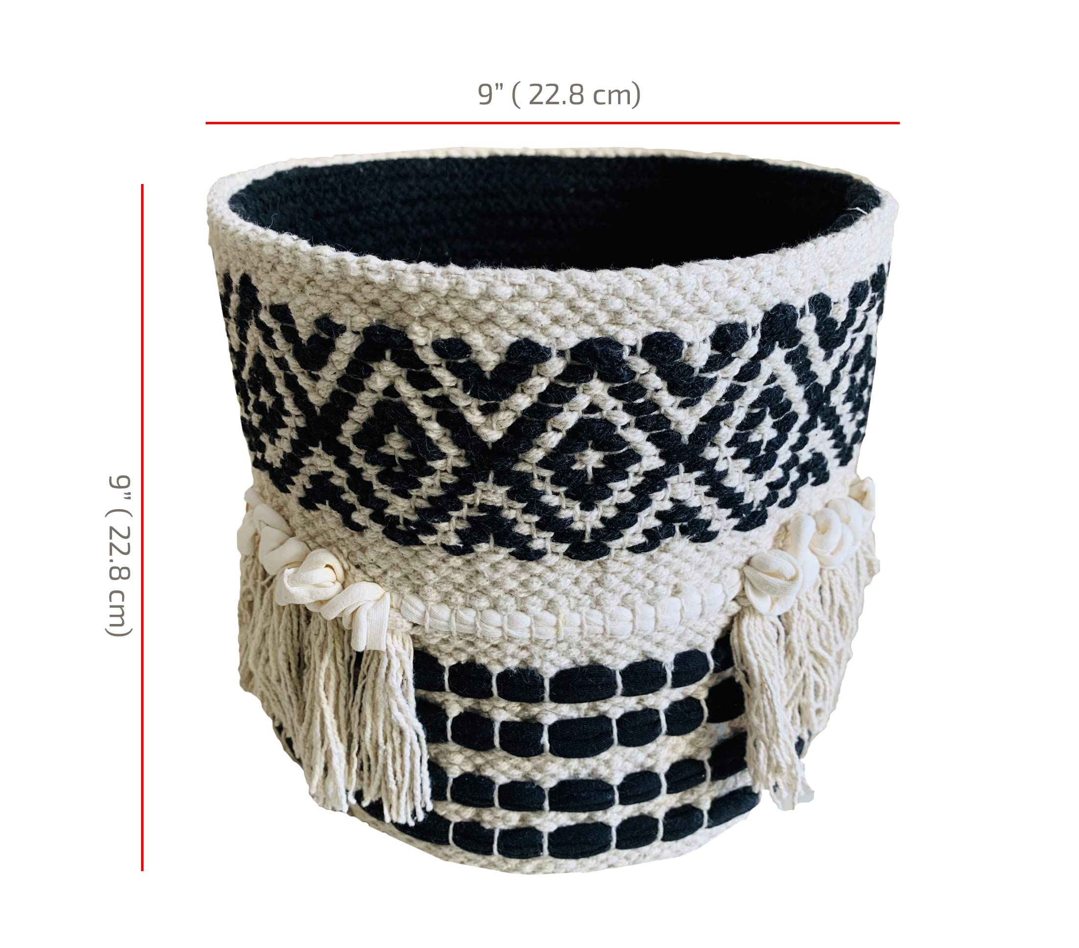 Boho Handwoven Plant Basket - 9