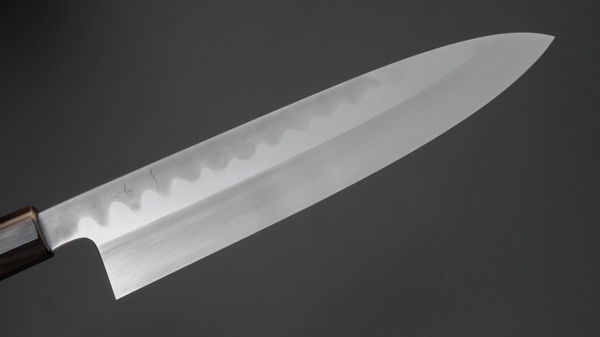 Hitohira Togashi Kyuzo White #1 Hakumon Mizu Honyaki Gyuto 240mm Japanese Chef Knife with Taihei Ebony Handle (#072/Saya) - Premium Kitchen Knife for Professional Chefs & Home Cooking, Perfect for Slicing, Dicing & Precision Cutting