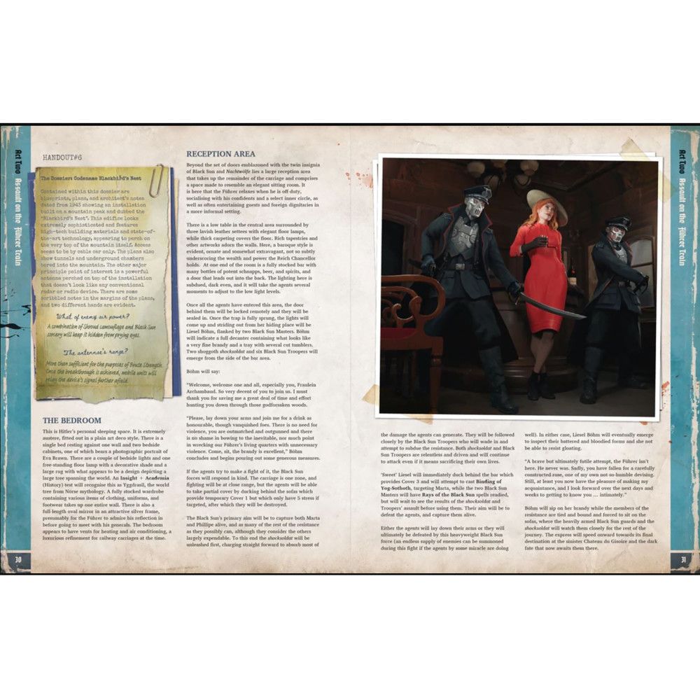 Achtung! Cthulhu Assault on the Fuhrer Train 2D20 Expansion Hardcover RPG Book - Lovecraftian Horror Tabletop Game for Roleplaying Adventures