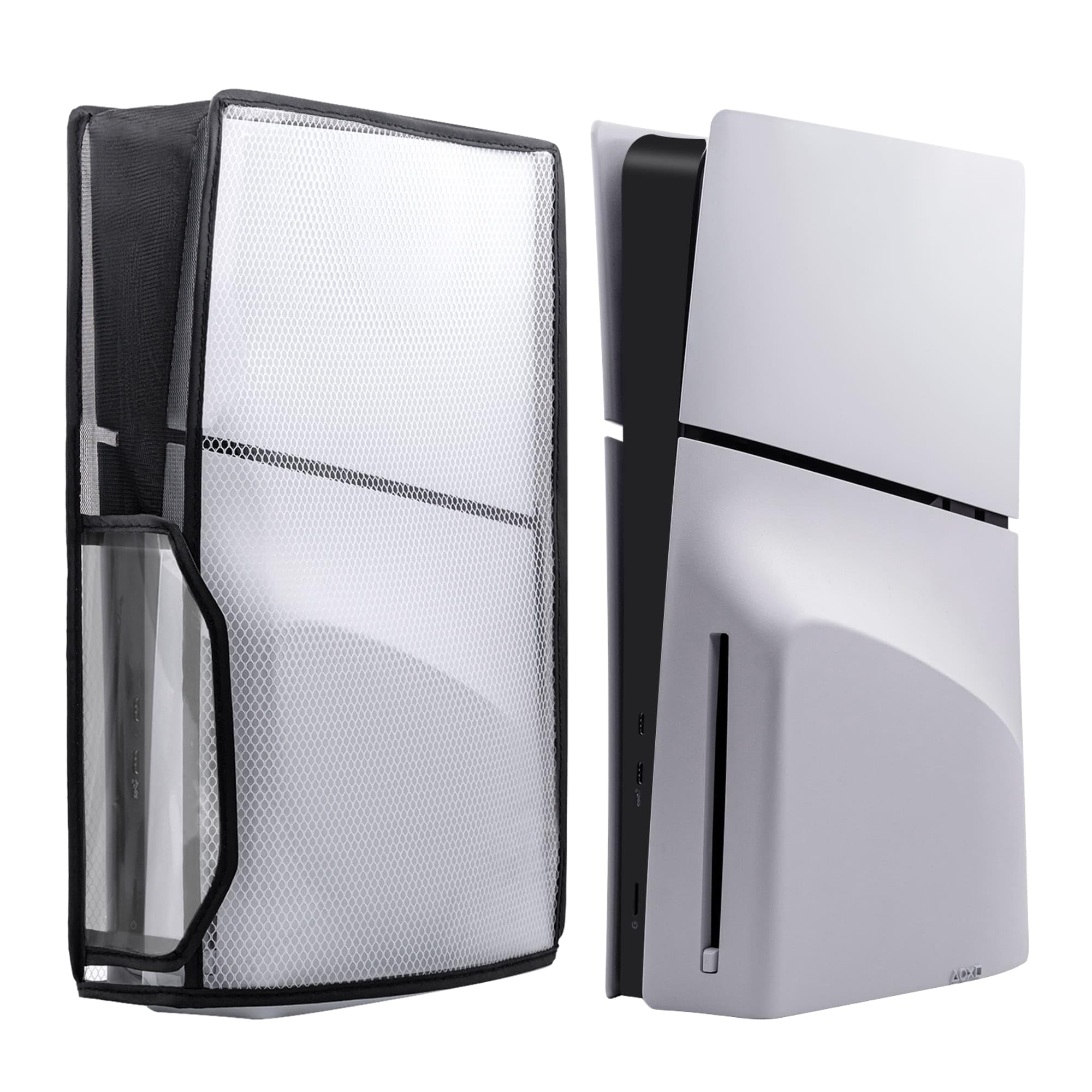 Dust Cover for PS5 Slim DE/UHD Console with Clear View Window - Protective Shield for PlayStation 5 Slim (Not Compatible with PS5/PS5 Pro) - Perfect for Gaming Setup & Console Protection