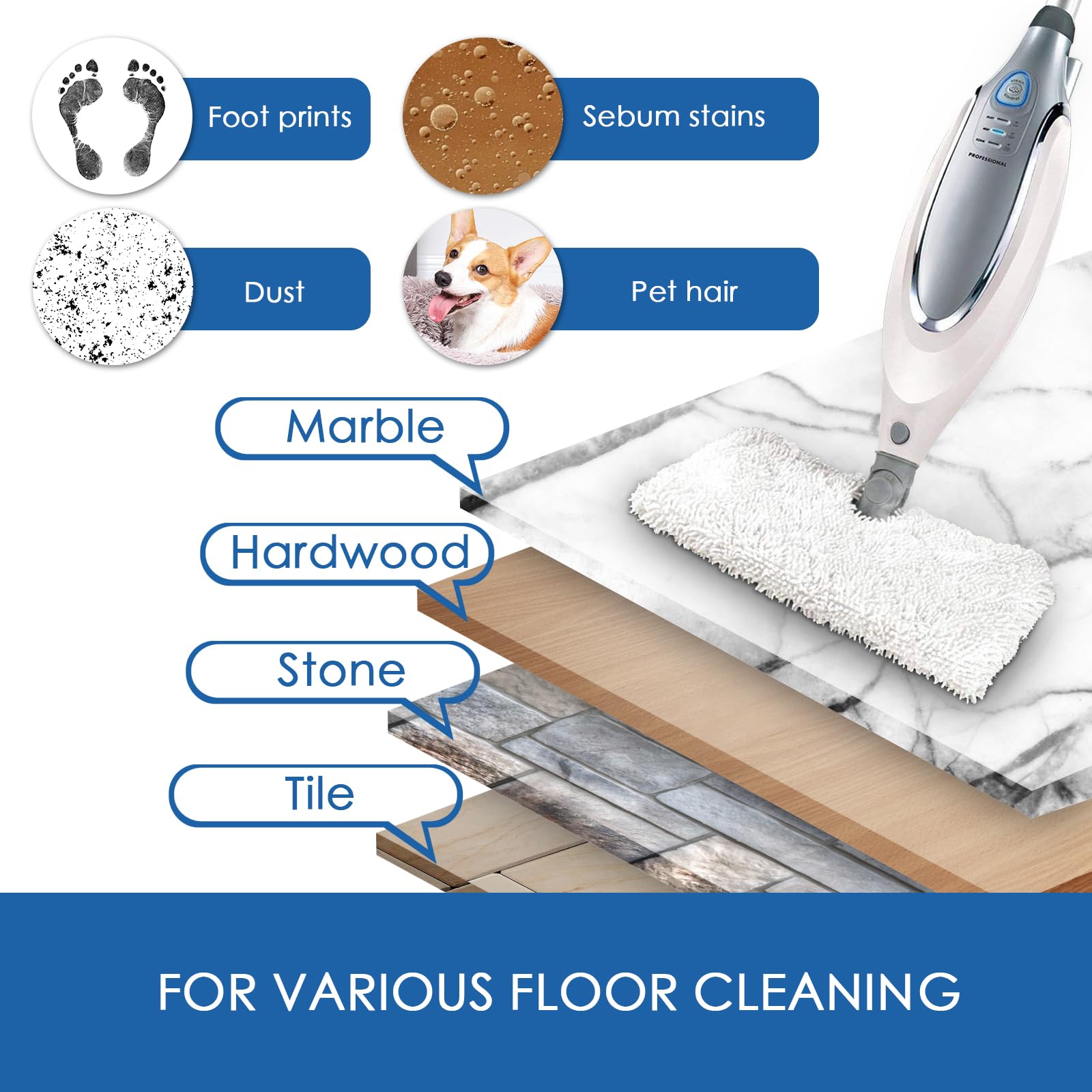 6 Pack Replacement Steam Mop Pads for Shark S3500 Series (S3501, S3601, S2902, S3901, S3550, S3601d, S3801, S3801co, SE450, S2901) - Microfiber Cleaning Pads for Floors, Tile & Hardwood Surfaces - Perfect for Kitchen, Bathroom & High-Traffic Areas