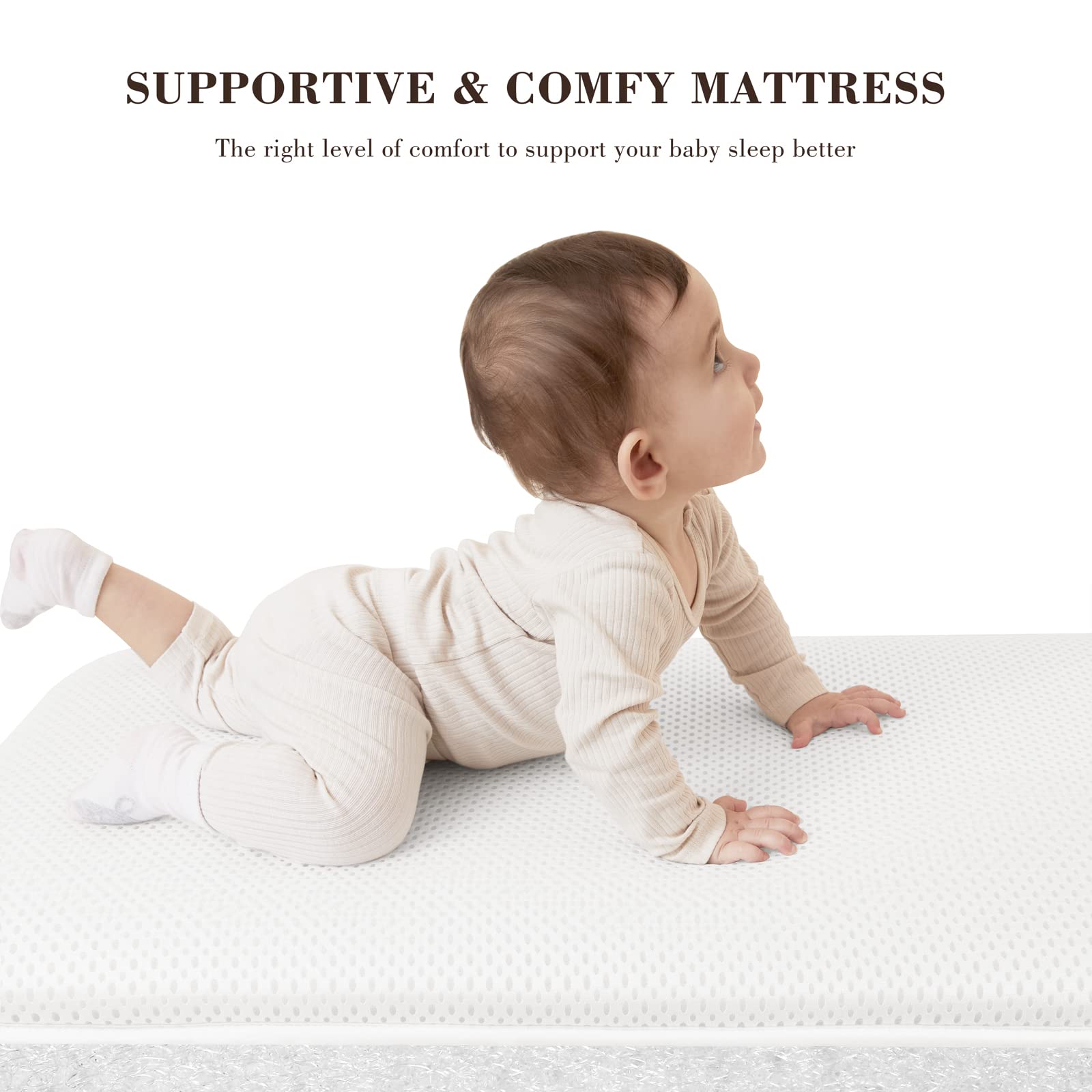 ANGELBLISS Baby Bassinet & Bedside Sleeper - Adjustable Portable Crib with Breathable Washable Mattress, 6-Level Height for Safe Co-Sleeping | Newborn Infant Bed for Nursery, Travel & Home Use