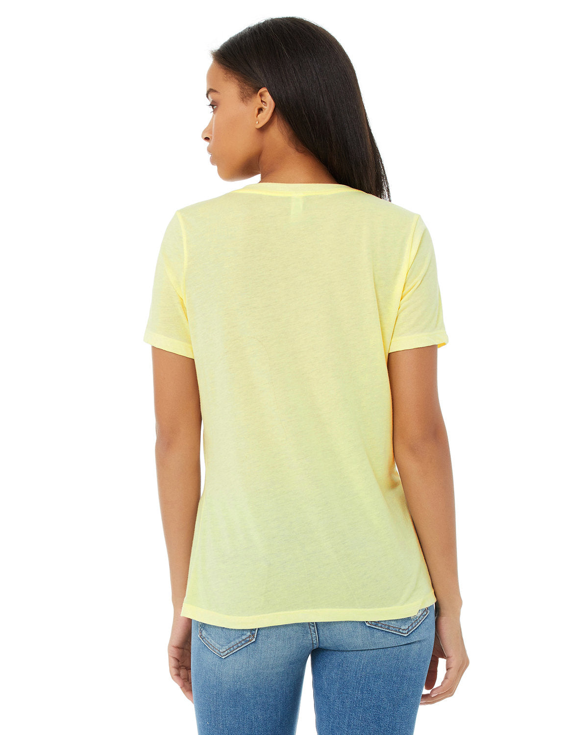 Bella + Canvas 6405 Women's Relaxed Fit V-Neck Jersey T-Shirt - Soft & Comfortable Casual Tee for Everyday Wear, Workout, and Layering