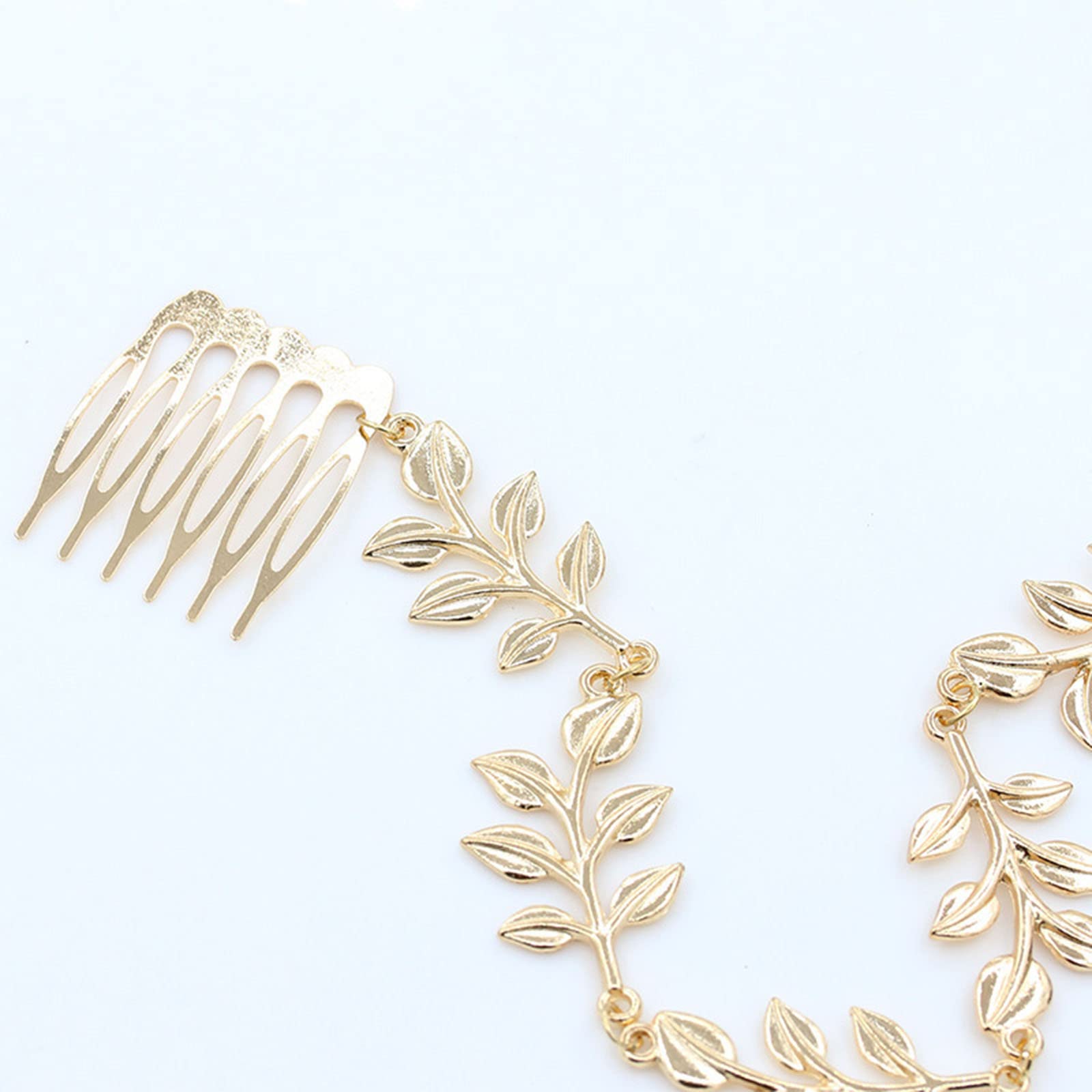 Elegant Gold Leaf Hair Comb & Barrettes - Alloy Chain Hair Clips for Women & Girls | Wedding, Party & Everyday Hair Accessories