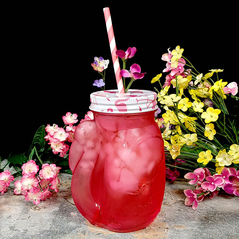 BarConic® Pink Flamingo Glass - 18oz Cocktail, Iced Tea & Juice Drinking Glasses - Perfect for Pool Parties, Summer BBQs & Tropical Themed Events