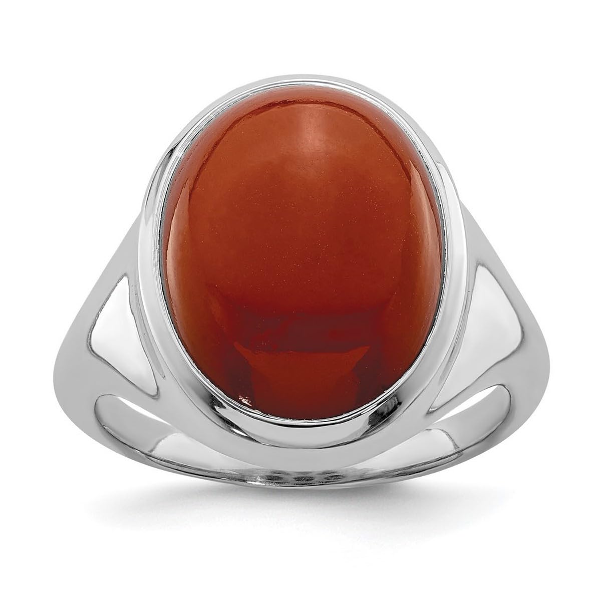 925 Sterling Silver Polished Red Agate Ring for Women | Elegant Gemstone Jewelry Gift for Birthday, Anniversary & Special Occasions