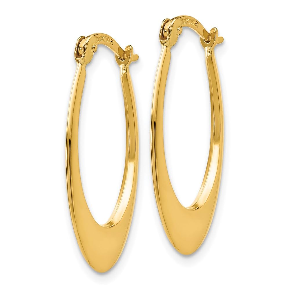14K Yellow Gold Polished Hoop Earrings for Women - Classic Circle Huggie Earrings for Everyday Wear, Gift Giving & Special Occasions
