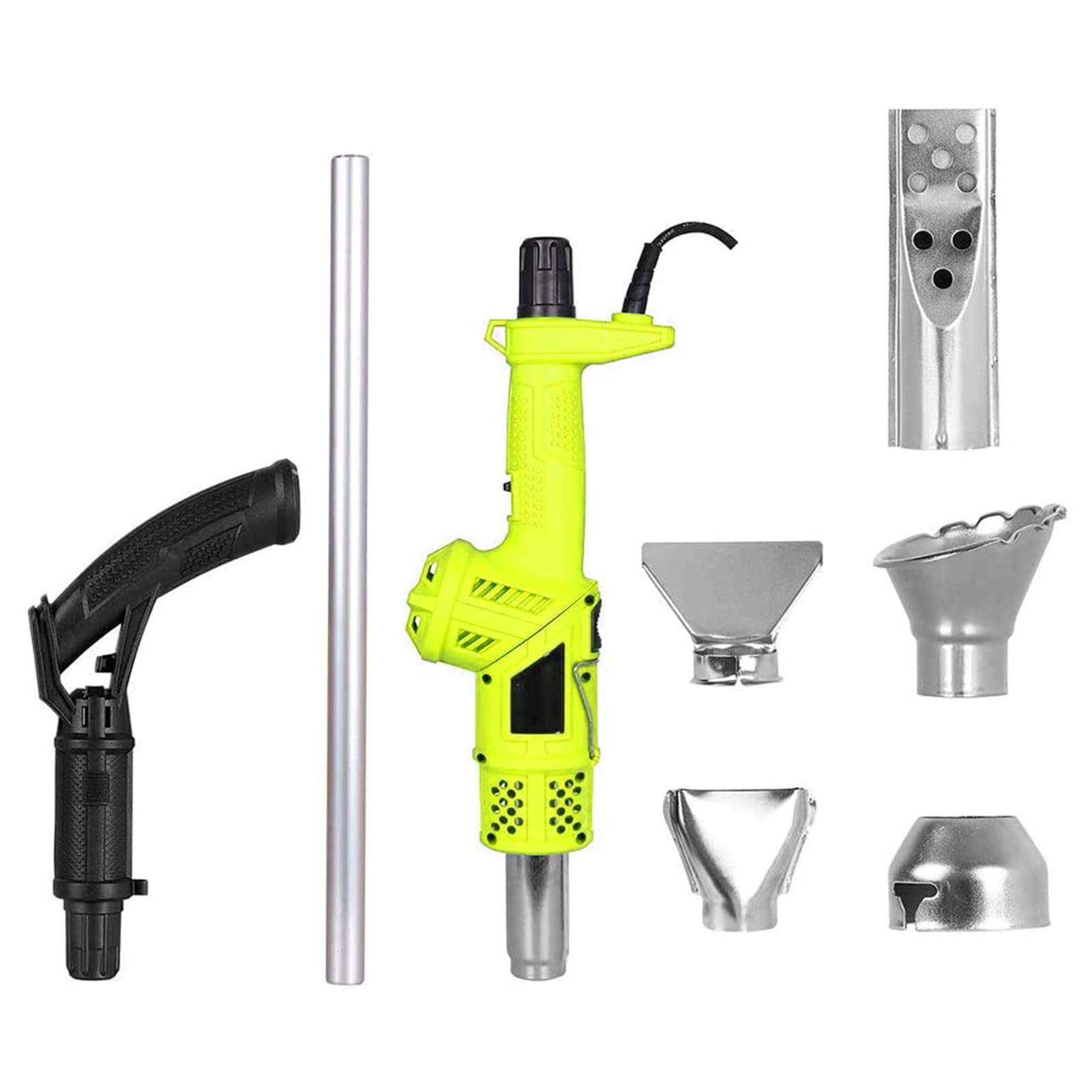 Electric Weed Burner with 5 Nozzles - 650℃ High Temperature Thermal Weeder for Garden, Roofing & Ice Melting - 3-in-1 Flame Weeding Tool (Green) - Perfect for Weed Control, Snow Removal & DIY Projects