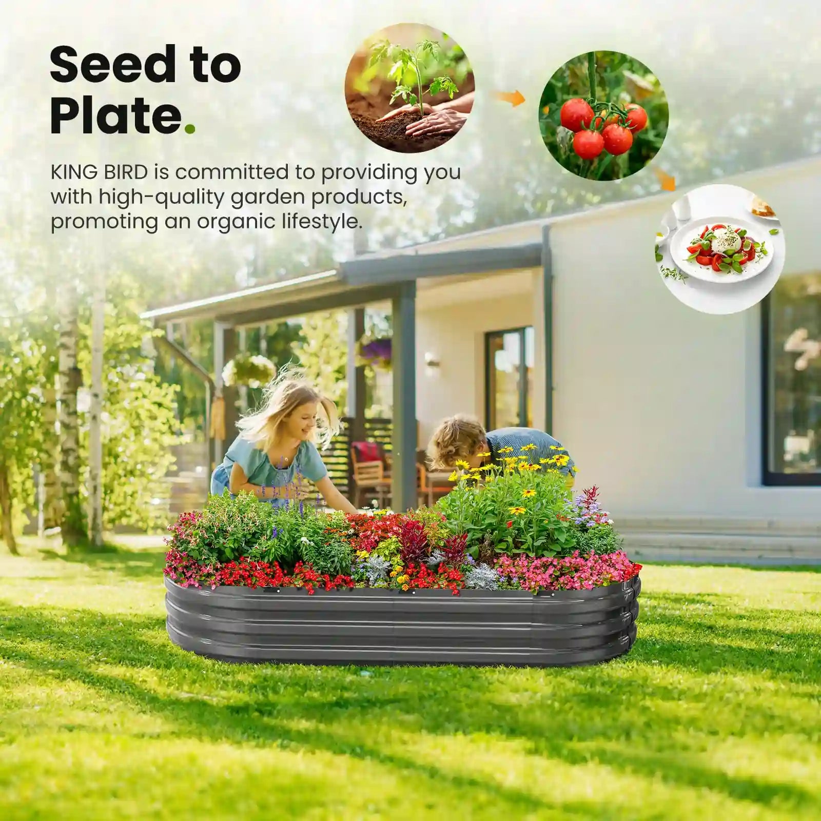 Sturdy Screwless Raised Garden Bed Kit - Easy Assembly Elevated Planter Box for Vegetables, Flowers & Herbs - Perfect for Backyard, Patio & Urban Gardening