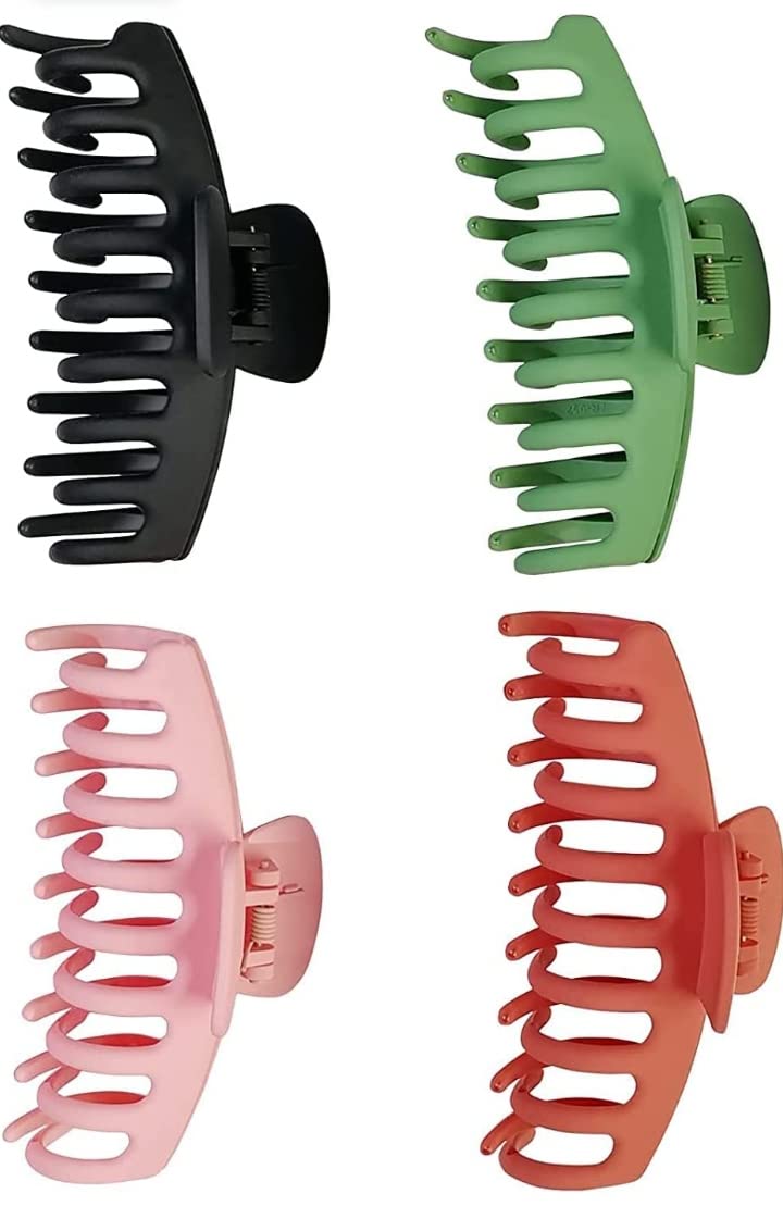 Chema 3-Piece Large Hair Claw Clips for Women - Non-Slip Matte Finish Strong Hold Banana Hair Clips for Thick & Thin Hair - Perfect for Ponytails, Buns & Everyday Hairstyles