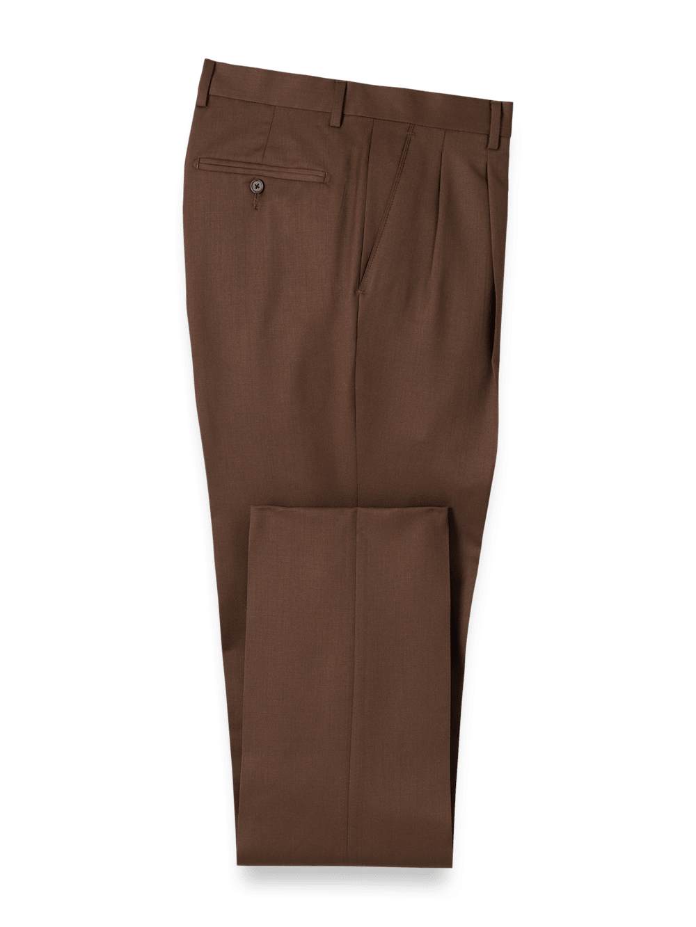 Premium Wool Gabardine Dress Pants for Men - Classic Brown Office Trousers | Comfortable Business Attire for Work, Meetings & Formal Occasions