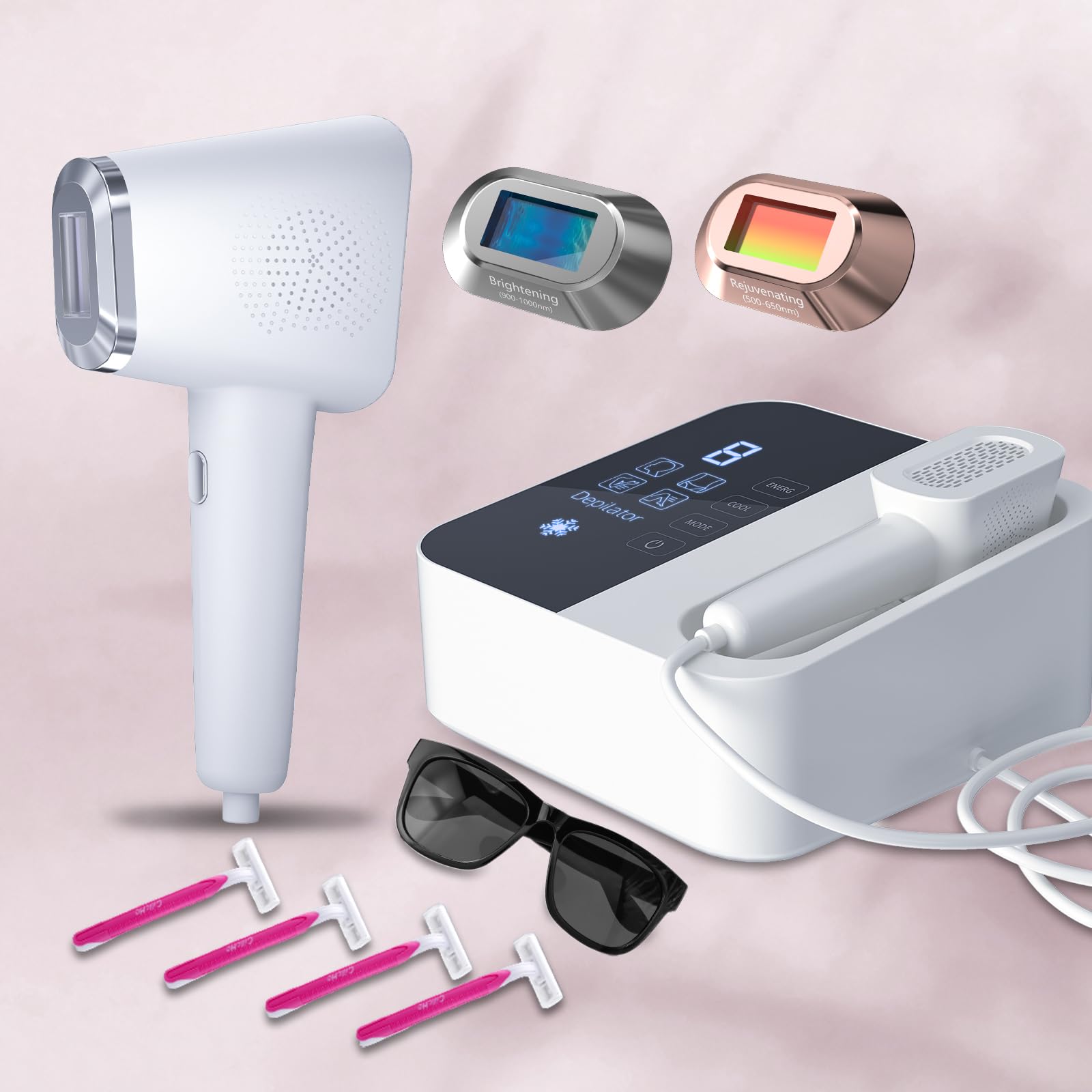 Professional IPL Laser Hair Removal Machine with Ice Cooling - 3-in-1 Painless Home Hair Removal Device for Face, Legs & Body - Safe & Effective for Women & Men - Perfect for Smooth Skin at Home, Salon or Travel