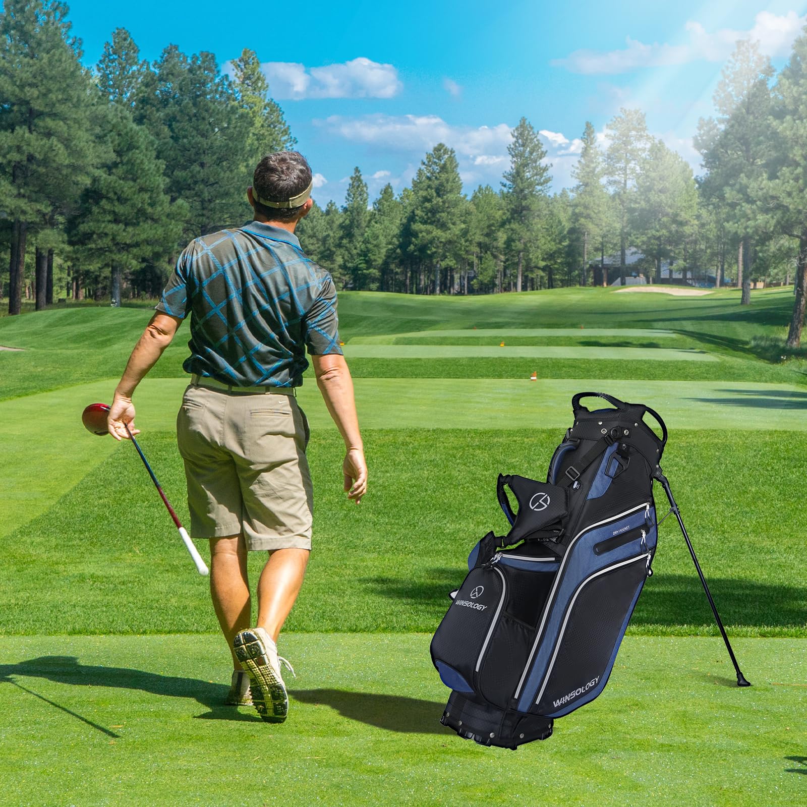 **Lightweight Camo Golf Stand Bag with 14-Way Full Length Dividers - Travel Club Storage for Men & Women - Perfect for Airlines, Cart & Course Use**