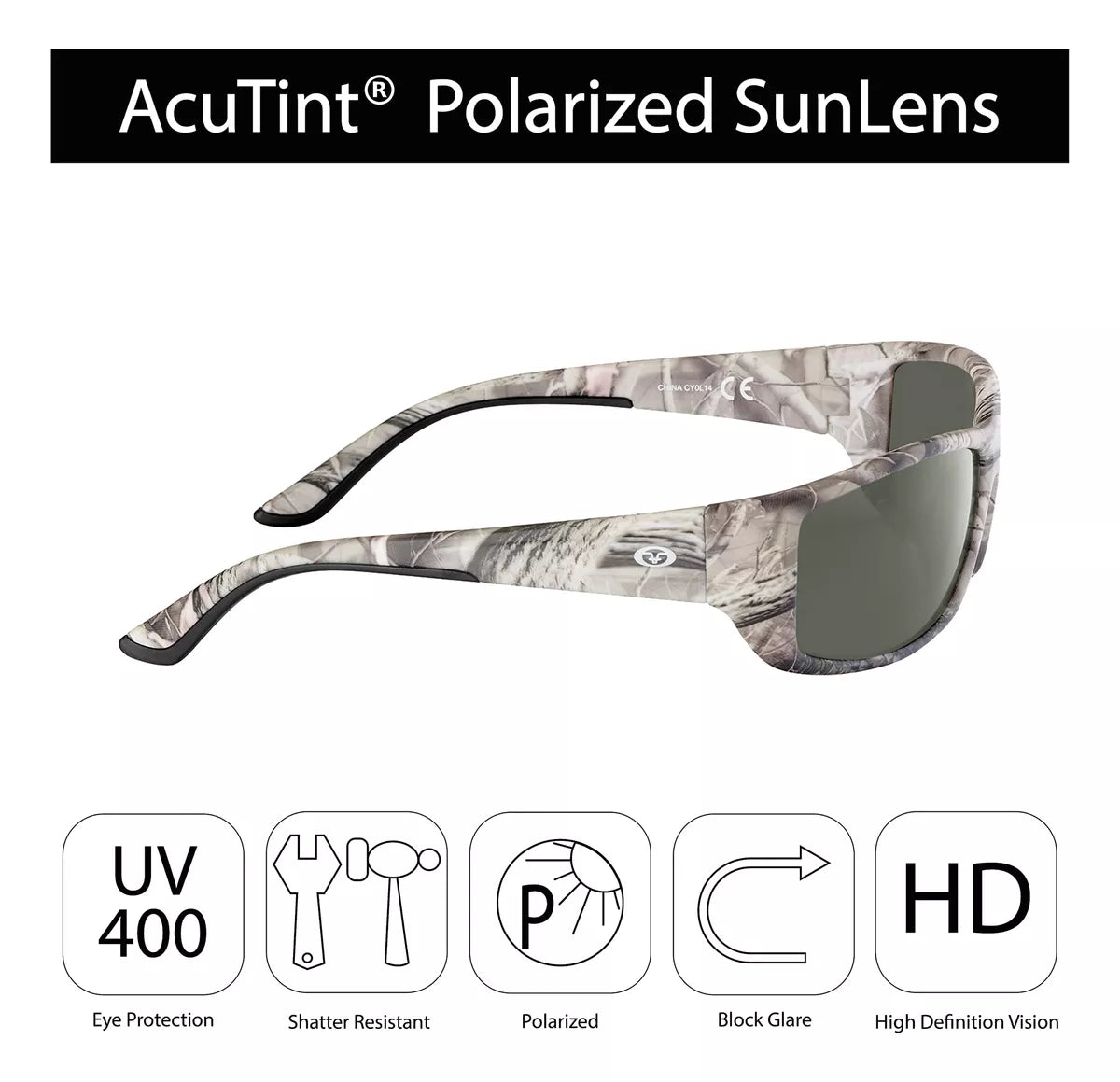 Khakhi Buchanan Polarized Sunglasses with AcuTint UV Protection - Lightweight & Stylish for Driving, Fishing, Hiking & Outdoor Activities | UV400 Blocking & Anti-Glare Lenses