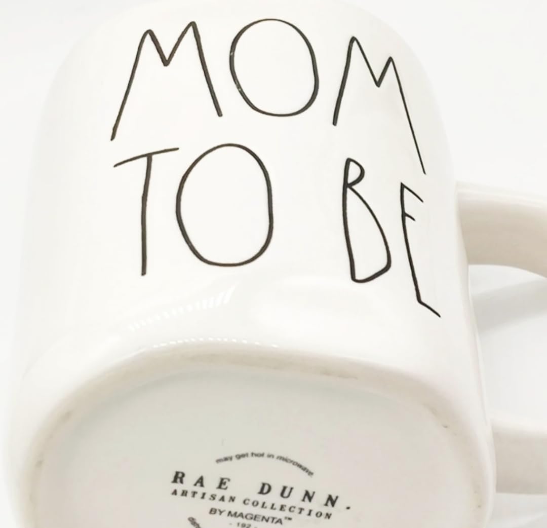 Rae Dunn by Magenta Artisan Collection MOM TO BE Ceramic Large Coffee Mug - Perfect for Pregnancy Announcements, Baby Showers & Mother's Day Gifts