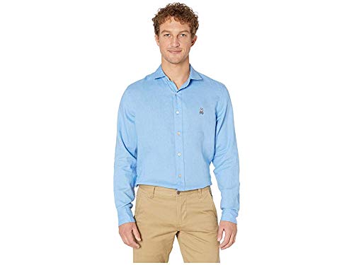 Psycho Bunny Styford Linen Shirt for Men | Premium Breathable Summer Shirt | Casual Wear & Beach Outfits