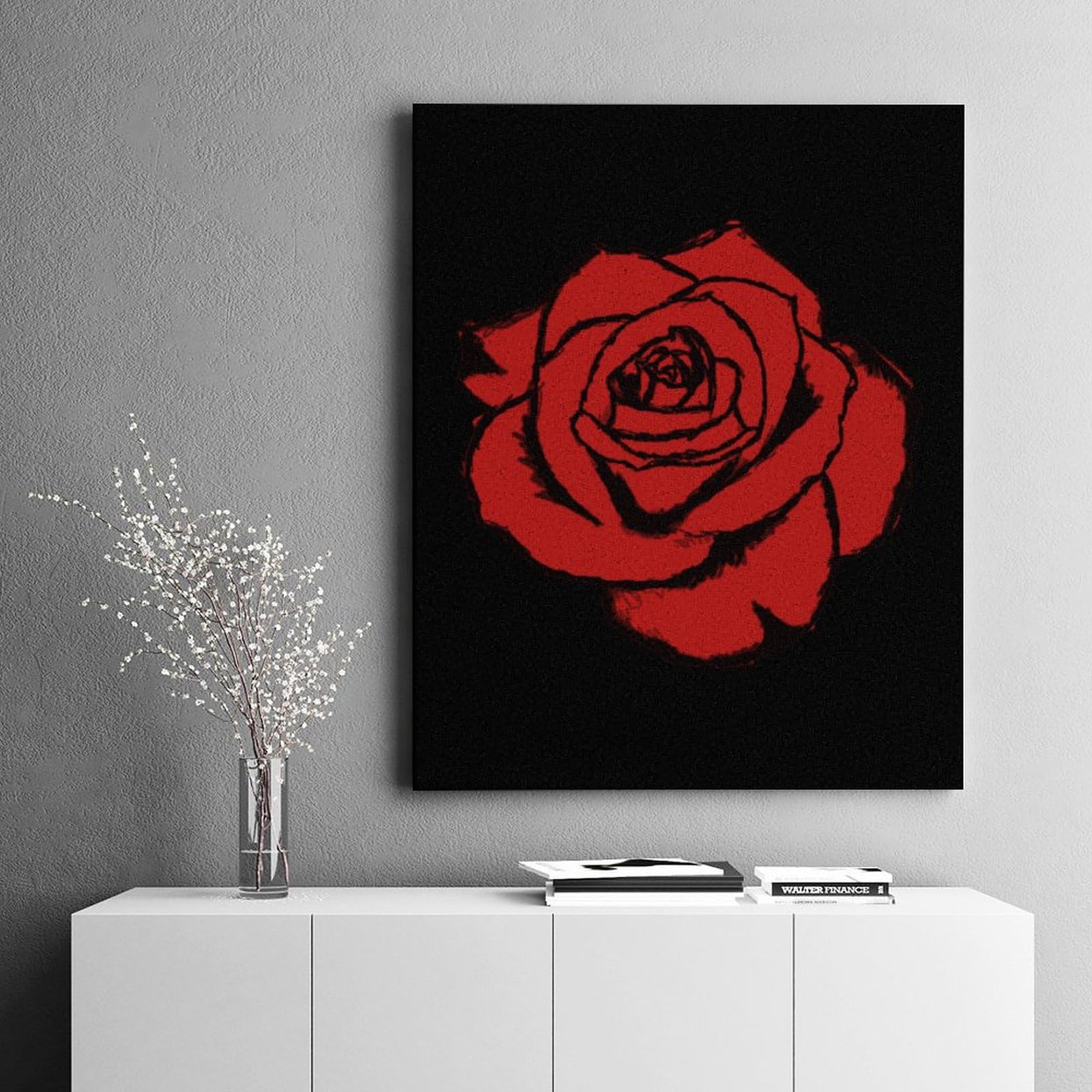 Personalized Red Rose Adult Paint by Number Kit - Digital Oil Painting Set with Frame for Stress Relief & Home Decor | Creative Gift for Women, Mothers, Artists