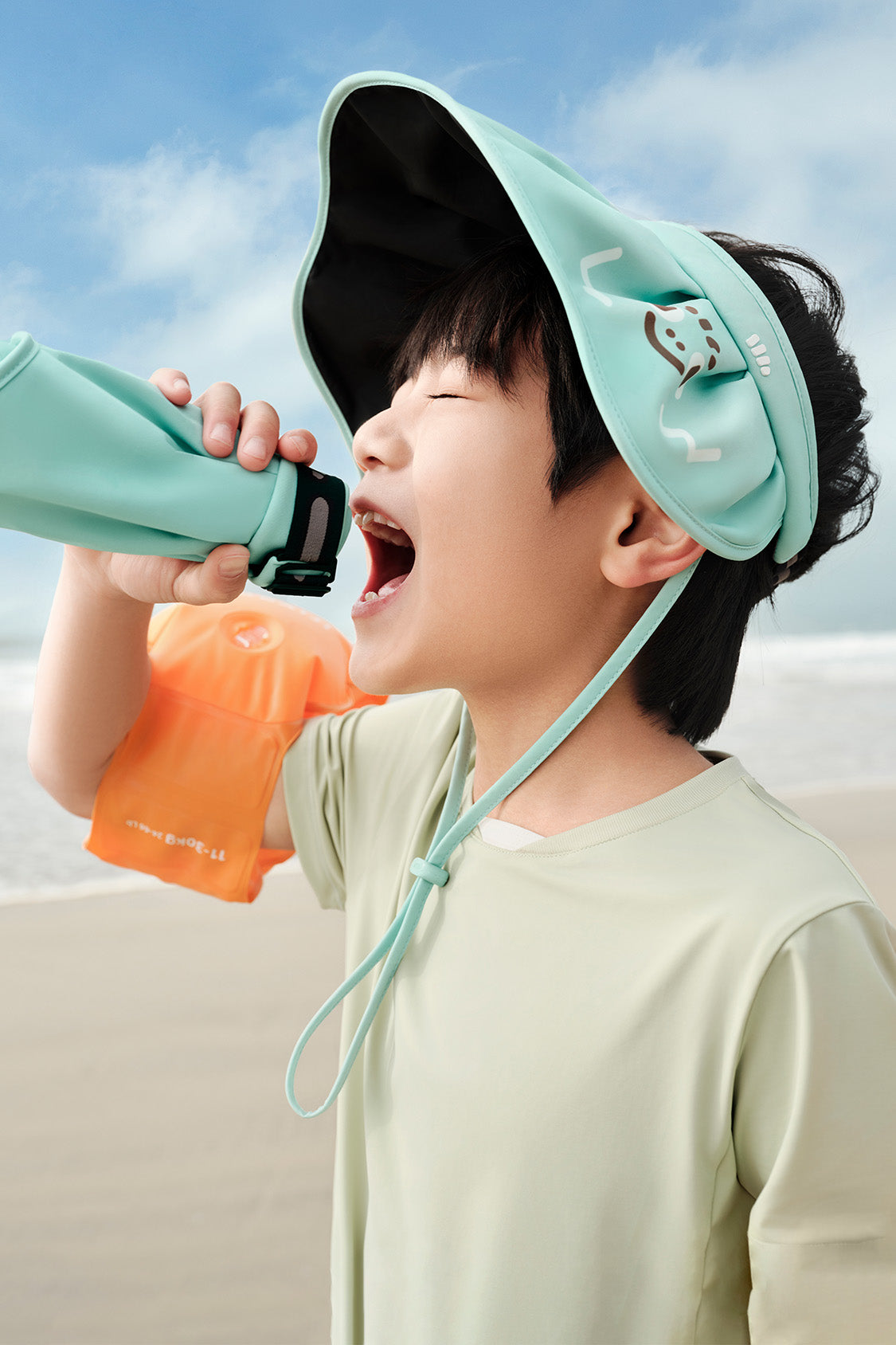 Yunji S24 UPF50+ Kids' Sun Hat with Wide Brim - UV Protection Beach Hat for Boys & Girls - Perfect for Outdoor, Swimming, and Summer Activities