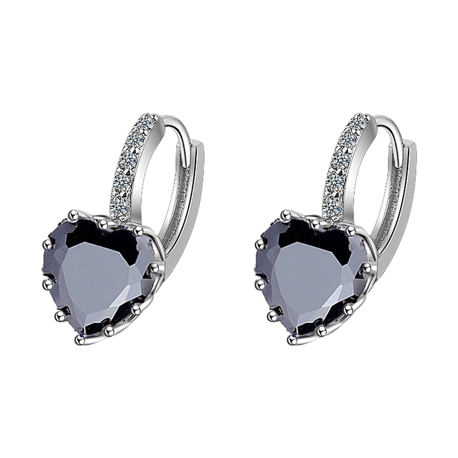Trendy Zircon Heart Huggie Hoop Earrings for Women & Teens - Perfect for Valentine's Day, Date Night & Everyday Wear