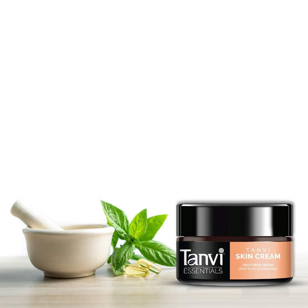 Tanvi Essentials Ayurvedic Skin Brightening Face Cream for Men & Women - 100% Natural, GMP Certified, Lightens Dark Spots & Pimple Marks, Made in India (50g) | Daily Moisturizer for Glowing Skin & Even Tone