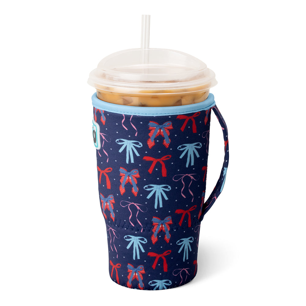 Miss Independence Large Iced Cup Coolie - Insulated Stainless Steel Tumbler with Lid & Straw for Coffee, Tea & Cold Drinks - Perfect for Beach, Pool Parties & Outdoor Adventures