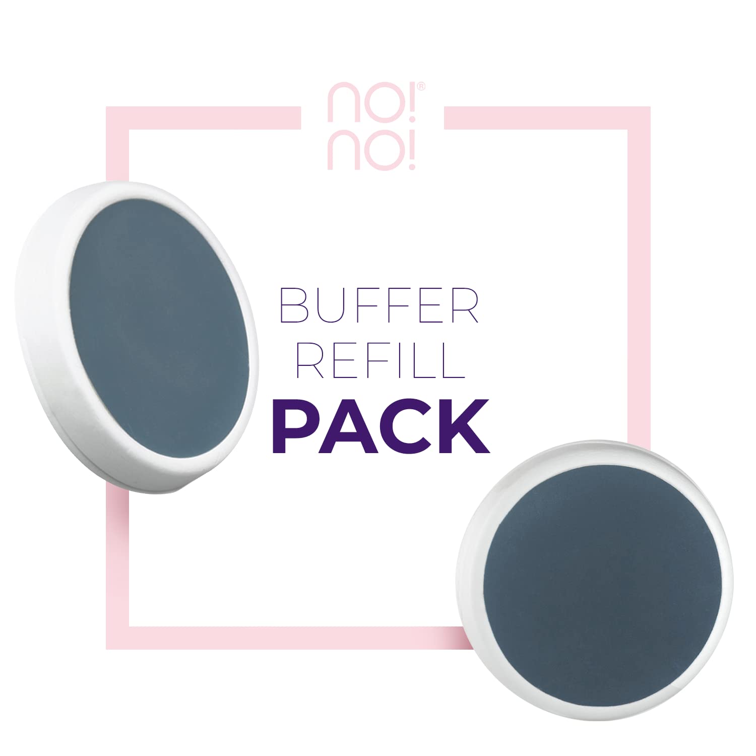 NO!NO! Large Buffer Refill Pack for Women's Hair Removal - Painless & Quick Hair Remover Replacement Pads (2 Count) - Perfect for Smooth Legs, Underarms & Bikini Line at Home
